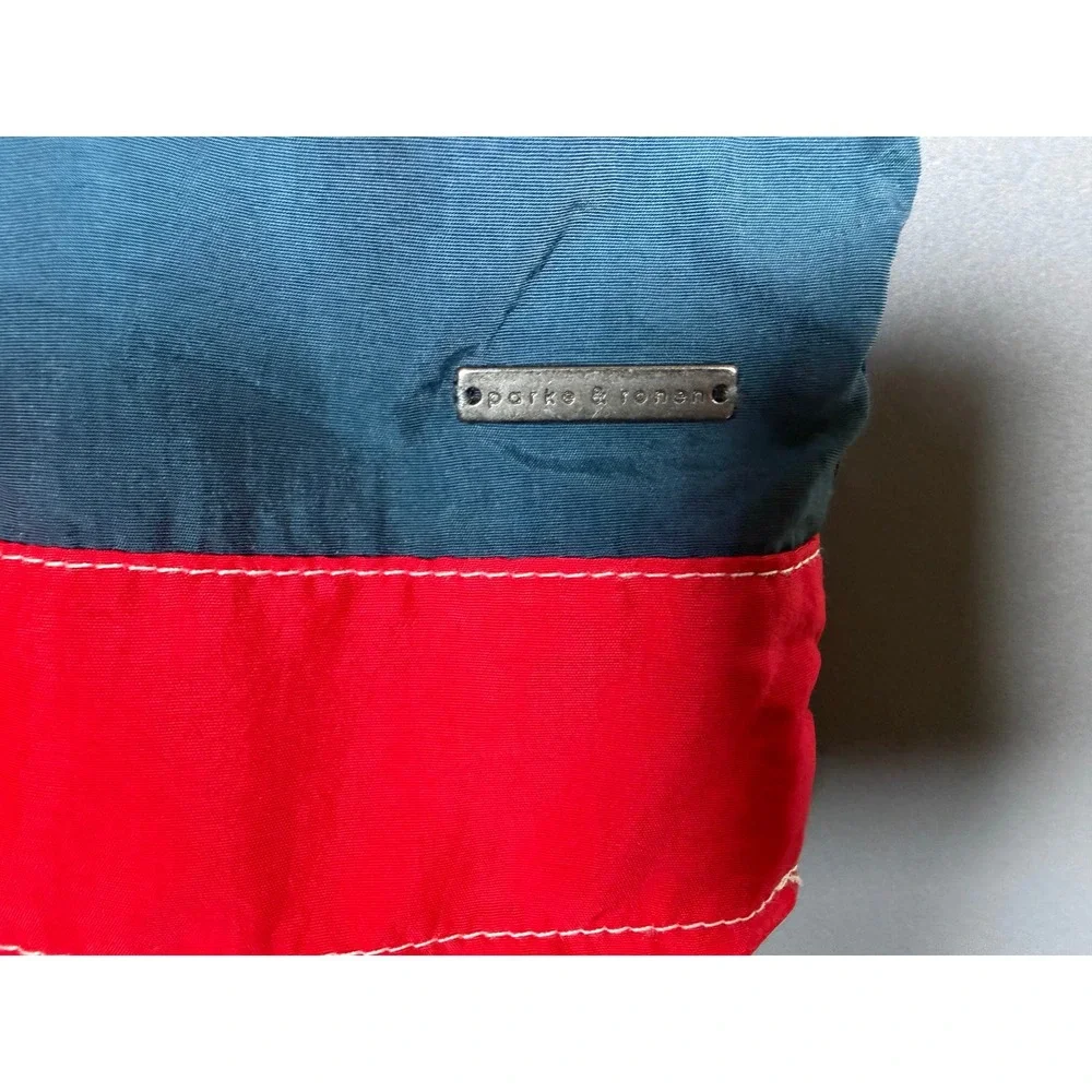 Parke & Ronen Mens Navy Red Colorblock Board Shorts Swim Trunks Size 32